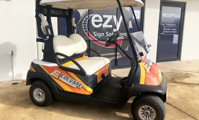 Golf Buggy sticker wrap for Elevate in Mackay